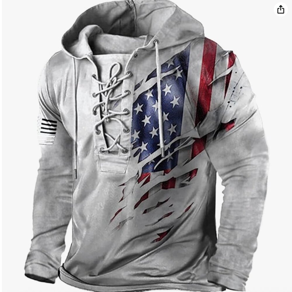 🇺🇸 Taymeis lightweight men's hoodie with American flag graphic 🇺🇸